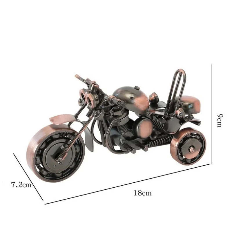 Металлическая модель мотоцикла с коляской офисный кабинет Настольный украшения для дома искусство и ремесла креативный подарок железный мотоцикл
