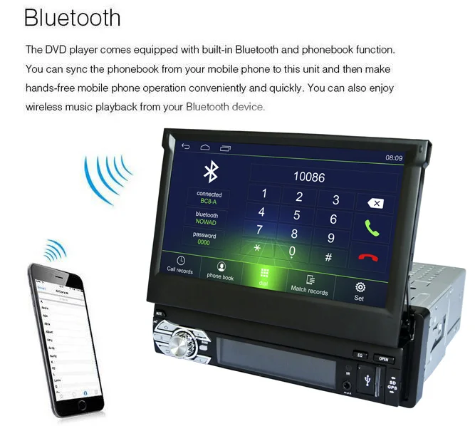 Perfect Andriod GPS navigation Car Radio Bluetooth V2.0 Car Stereo Audio Player In-dash Single Din Mp3 Player USB MP3 WMA Radio Player 5