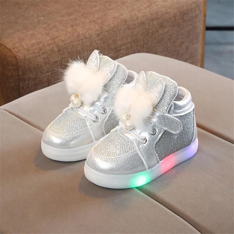 

Hot Sale Children Glowing Shoes Kids Princess Girls Led Shoes Spring Autumn Cute Baby Sneakers Shoes EU Size 21-30