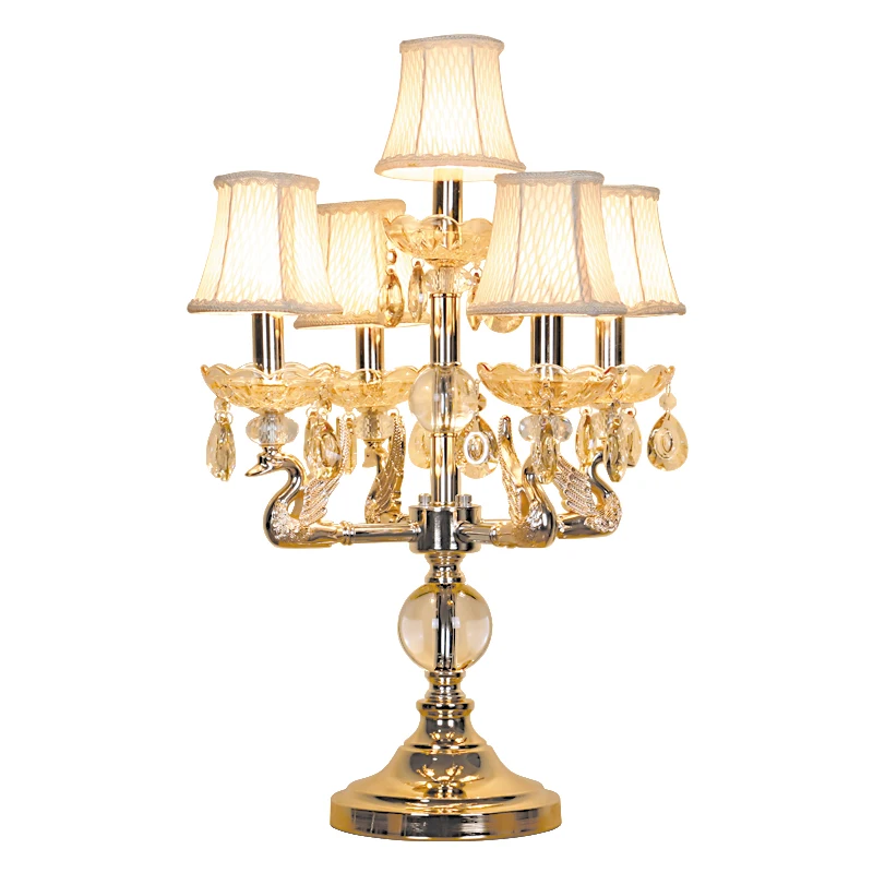 Европейская роскошная Хрустальная настольная лампа прикроватная для спальни