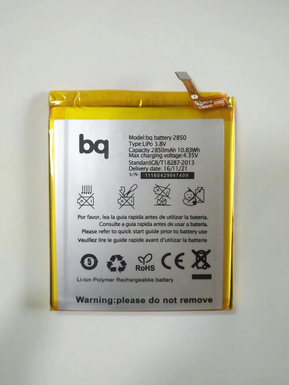 Аккумулятор 2850 для BQ Aquaris E5 4G LTE E5S батарея мАч стандартное Высокое качество с |
