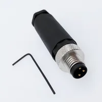 M8 sensor connector waterproof male&female plug straight angle screw threaded coupling 3pin 4pin - Image 3