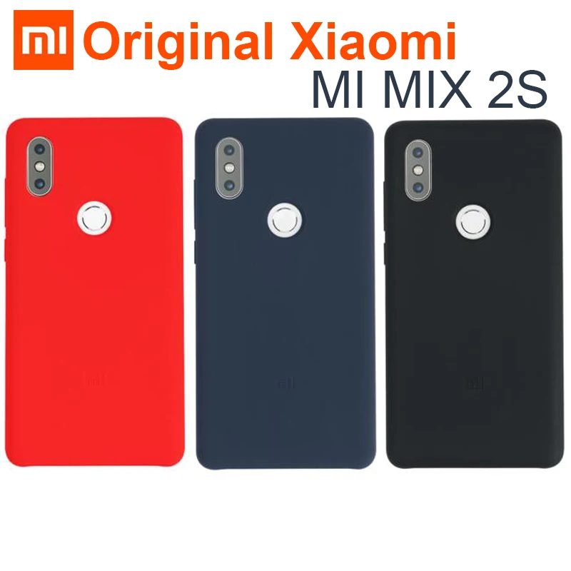 Оригинальный чехол Xiaomi Mi MIX 2S из настоящего силикона + мягкого волокна Прочный