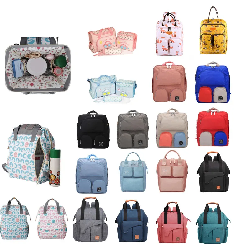 

Waterproof Mom Baby Cartoon Car Bottle Shoulder Bag Mummy Handbag Mutifuncation Outdoor Travel Diaper Bags For Baby Care