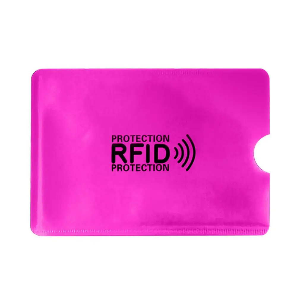 2 шт Анти Rfid считыватель замок кошелек Блокировка Кредитные ID-карты держатель банк защитный Алюминиевый металлический корпус для карт Поддержка NFC 6,2*9,2 см - Цвет: Rose Red