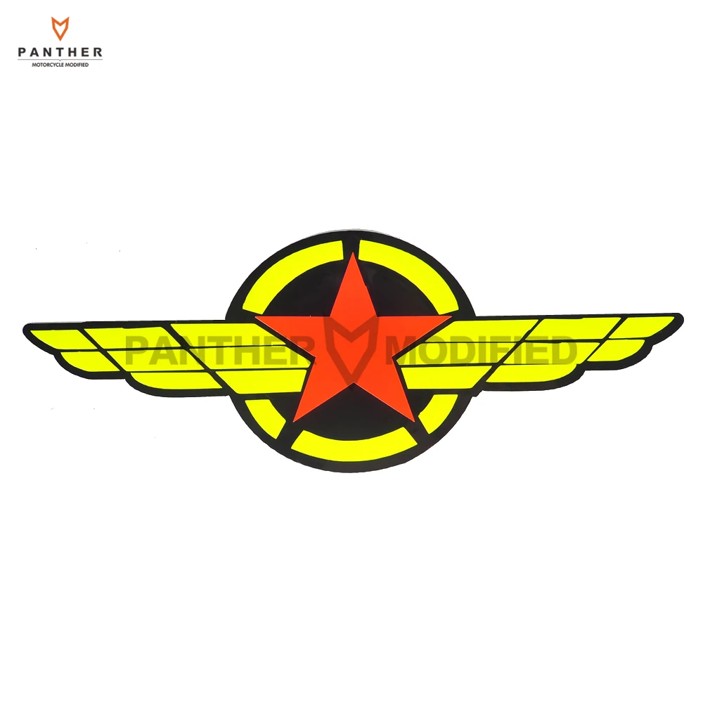 

Five-pointed Star Motorcycle Stickers Motocross Wing Racing Warning Reflective Sticker Car Badge Motor Insignia Decal