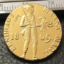 1809 Голландский 1 Ducat-Луи наполеон золото имитация монеты