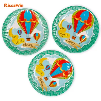 

Riscawin 8pcs Hot-air Balloon Paper Cups Disposable Tableware Birthday Party Wedding Decorations Baby Shower For Kids Girls Boys