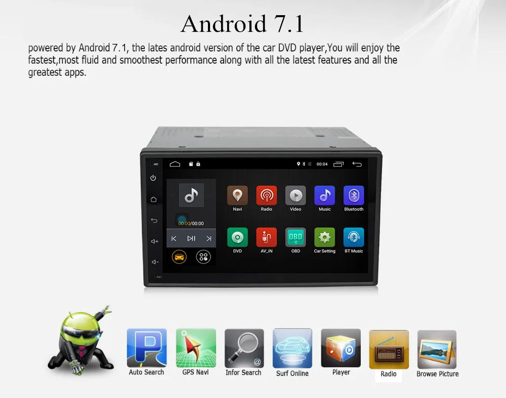 Cheap Android 7.1 car dvd player car radio Suitable for multiple models Nissan TOYOTA universal car multimedia player stereo head unit 23