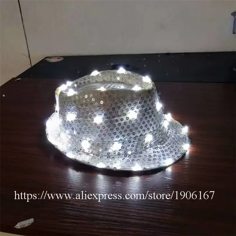 

LED Luminous Hip Hop Jazz Hats Growing Flashing Cap Hat Halloween Christmas Party Headwear For Dancing Bar DJ Birthday Gift Hat