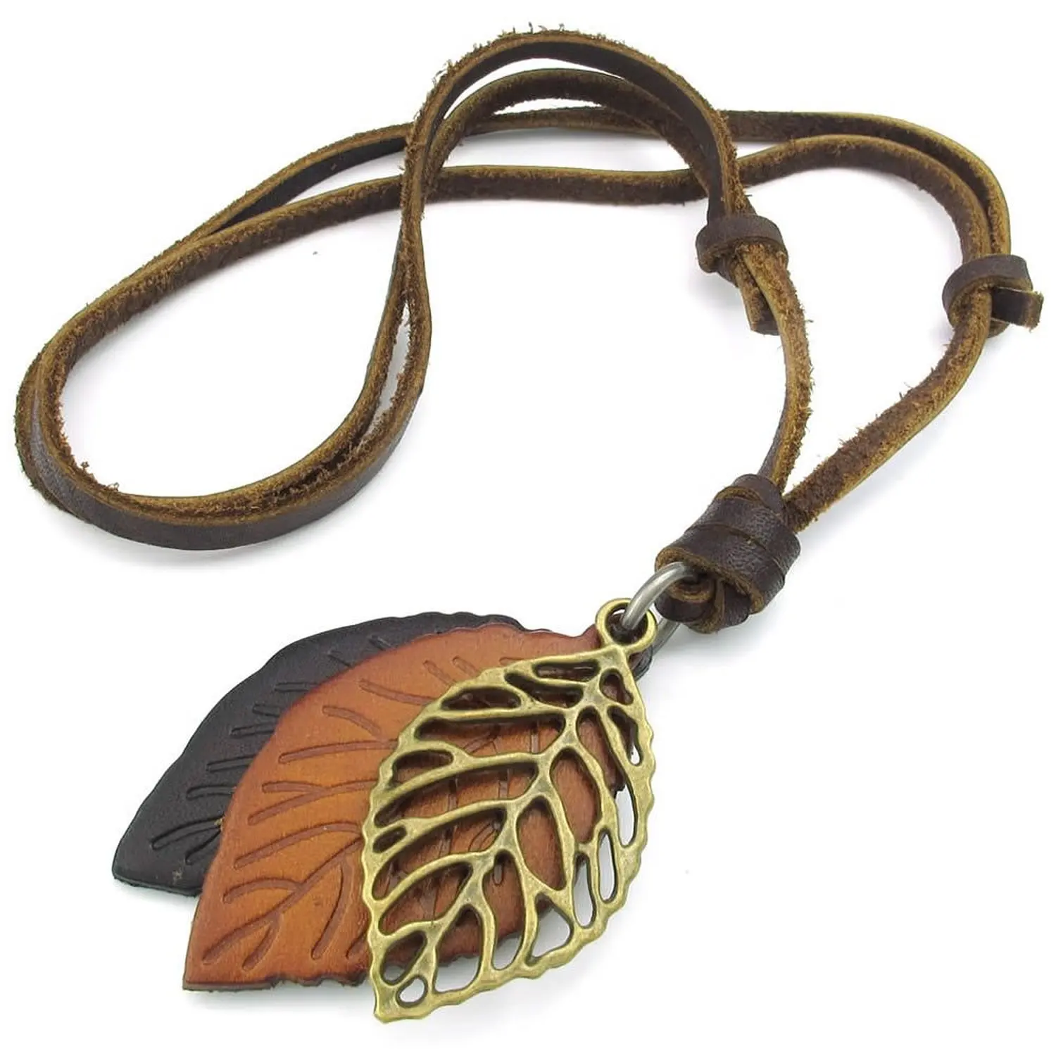 font b Jewelry b font Men s Ladies Necklace Leaf Adjustable Sizes Alloy Pendant with