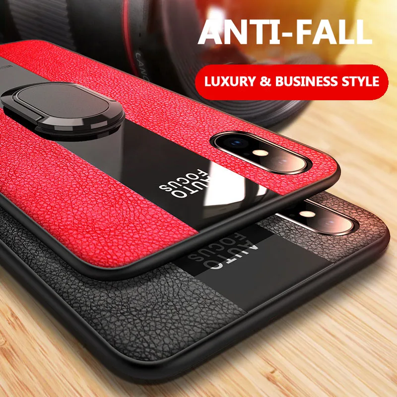 

Luxury PU Leather Magnetic kickstand Case For iPhone XS Max XR X 8 7 6 6S Plus Cover TPU + Clear Acrylic Shockproof Phone Cases