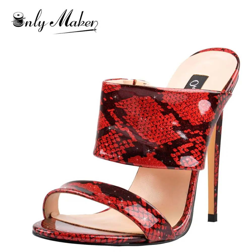 snakeskin mule sandals