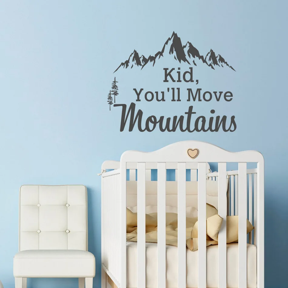 

Mountain Wall Decal Dr Seuss Quote Kid You'll Move Mountains Kids Wall Decor Baby Nursery Children Wall Art Wall Sticker B597