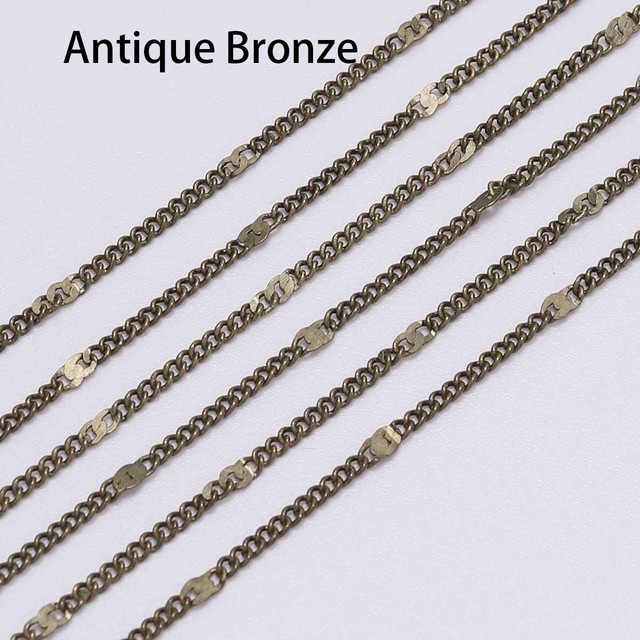 Width 1.3 1.6 2mm Metal Iron Brass Bulk Rolo Link Chains Necklace Chain Bracelet Findings Supplies For DIY Jewelry Making