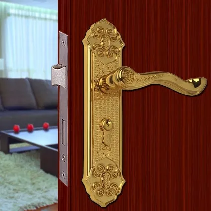 Chinese Antique LOCK Gold Plated Door Lock Handle Door Levers Out Chinese antique LOCK Gold-plated Door lock handle door levers out door furniture door handle - Chinese Antique LOCK Gold Plated Door Lock Handle Door Levers Out