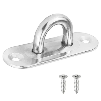

Stainless Steel Oblong Eye Plate, Pad Eye, Fixing Staple Hook Loop, 89mm