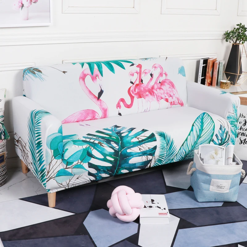 

Green leaves Sofa Covers Tight Wrap All-inclusive Slip-resistant Elastic Cubre Sofa Towel Corner Sofa Cover Couch Cover