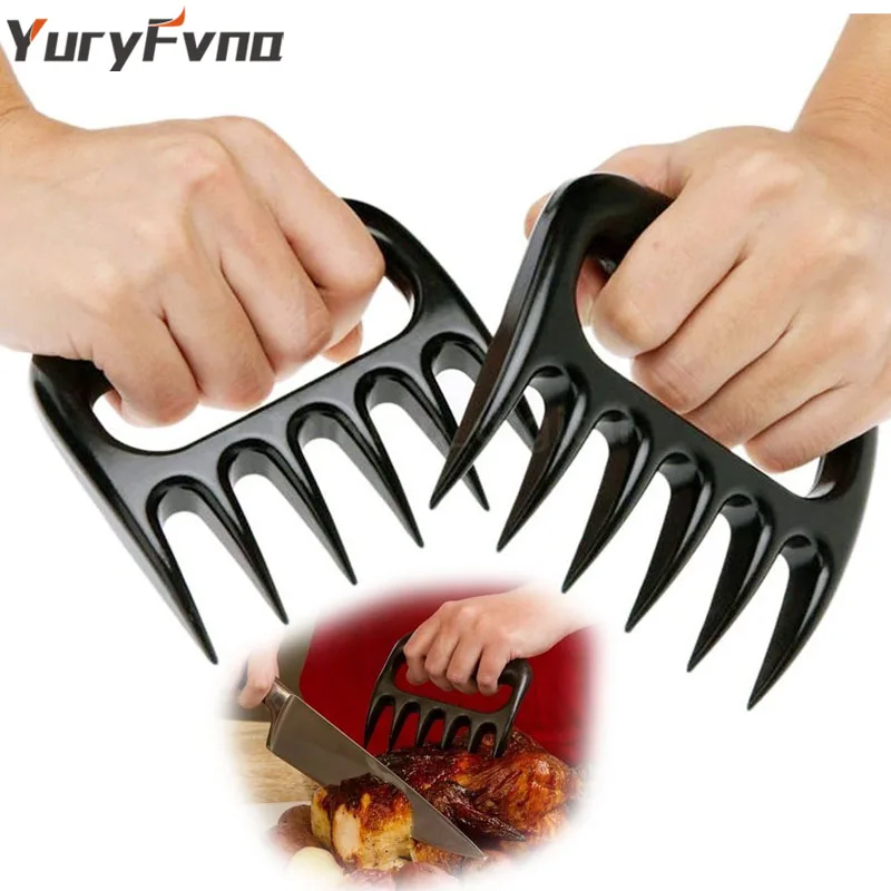 

YuryFvna 2 Pcs Meat Claw Bear Claw Pulled Pork Meat Shredders Grilling Handler Carving Fork BBQ Grill Accessories