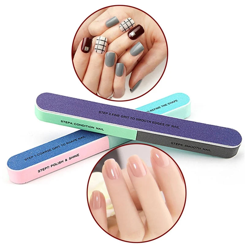 

1PCS/SET Seven-sided Polishing File Nail Tool Creative Printing Nail File Sanding Professional Nail File Drop Shipping