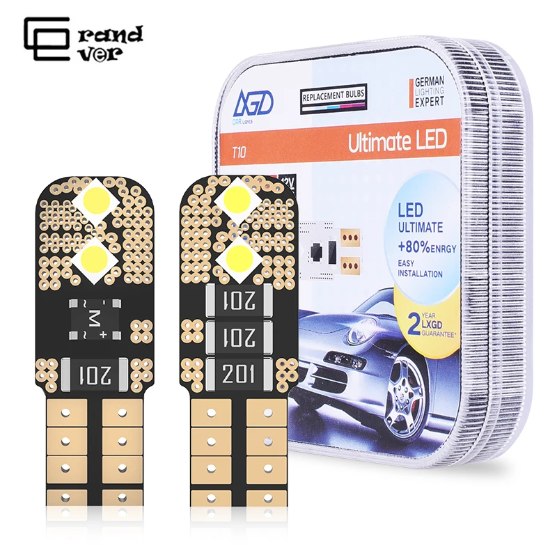

2pcs T10 LED Canbus Bulb W5W LED Lamp Super Bright Auto Lights 3W 194 Car Accessories Clearance Lights Reading Lamp 12V