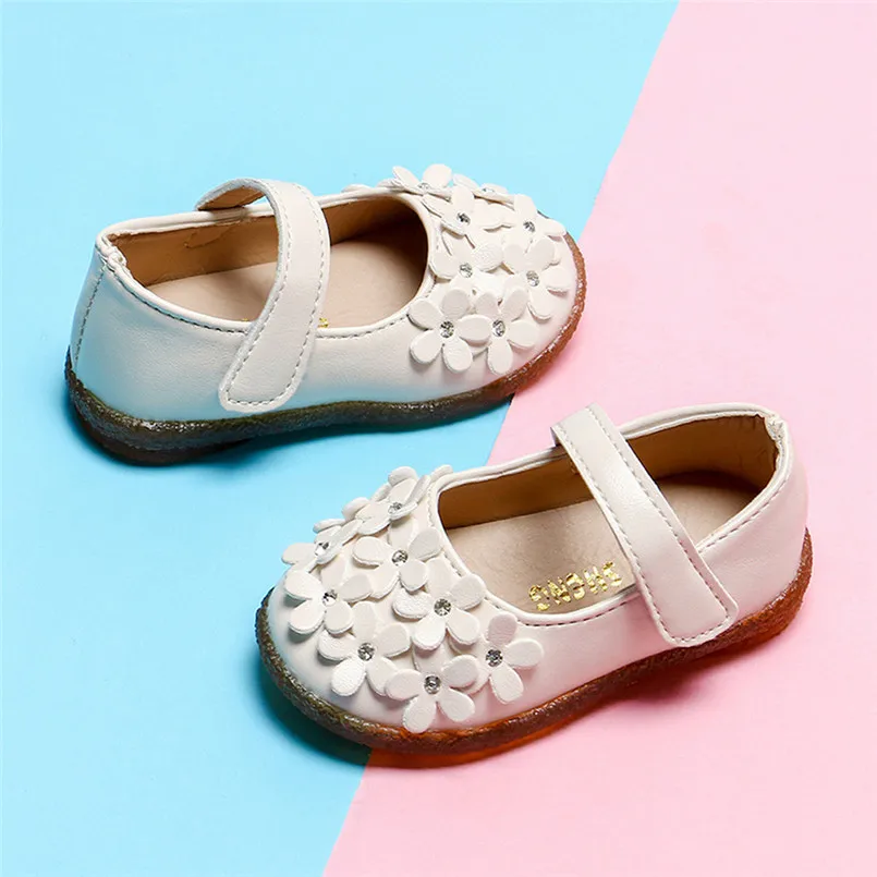 Sandals 2019 new Toddler Baby Girls Children Flower Leather Single Shoes Soft Sole Princess Shoes #4M14 (24)