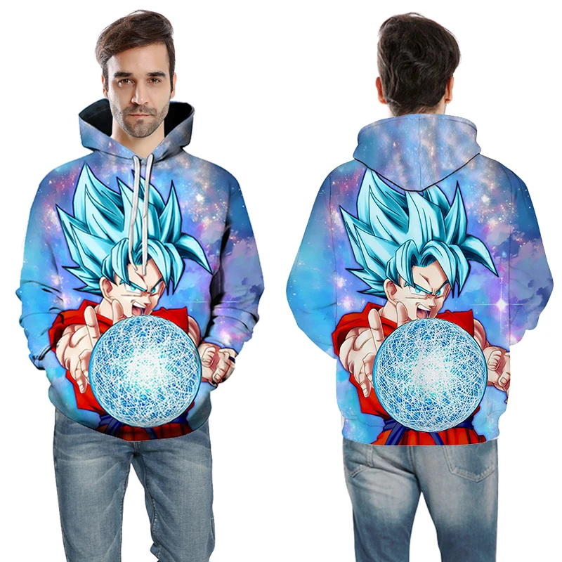 Толстовка с капюшоном для мужчин/женщин 2018 толстовка 3D принтом Dragon Ball Z Goku