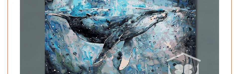 Модульная картина Balaenoptera musculus цифровая краска по номерам аниме плакат картина по номерам синий большой кит