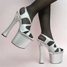 Танцевальная обувь; удобная обувь на толстом каблуке; пикантные блестящие босоножки на высоком каблуке; обувь на платформе 18 см