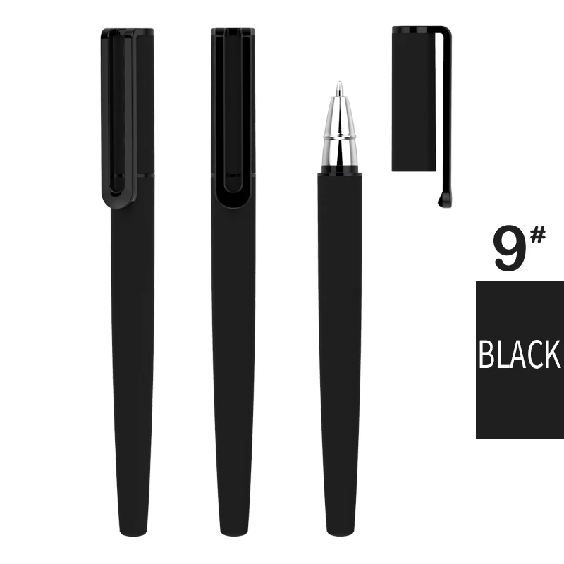 200 шт./лот пластиковая гелевая ручка 0,5 мм черные гелевые чернила рекламные ручки для письма подарок - Цвет: Черный