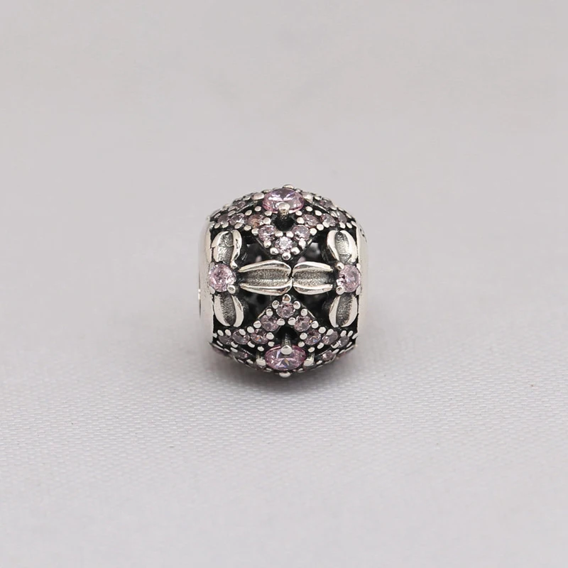 

Fits Bracelet Charm DIY Women Party Gift Diamond Inlaid Zircon Pattern 925 Sterling Silver Beads