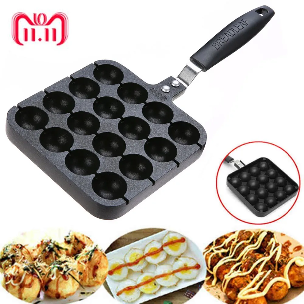 

Non stick Takoyaki Pan Cake Maker with 16 Molds Octopus pan