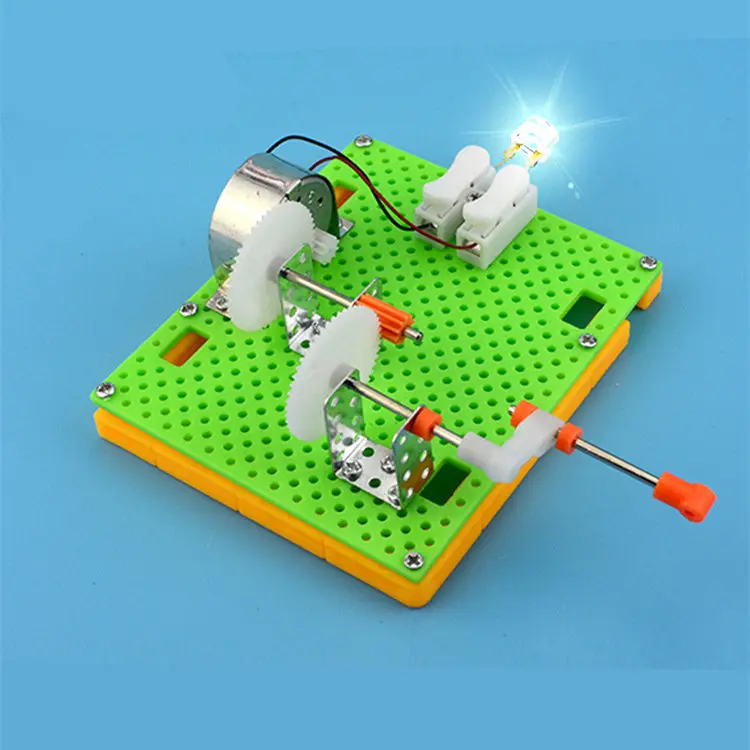 

Creative DIY Science Gizmo Hand Crank Generator Kits Simple Physics Experiment Teaching Resources Kids Puzzle Assembled