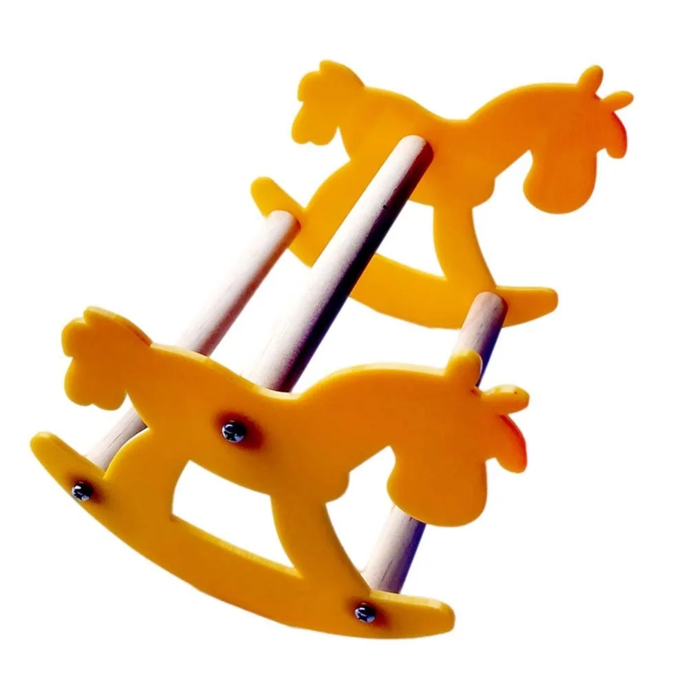 Забавный попугай жевательная игрушка для птиц Маленькая деревянная лошадка кресло-качалка Seesaw птица стенд игрушки дропшиппинг