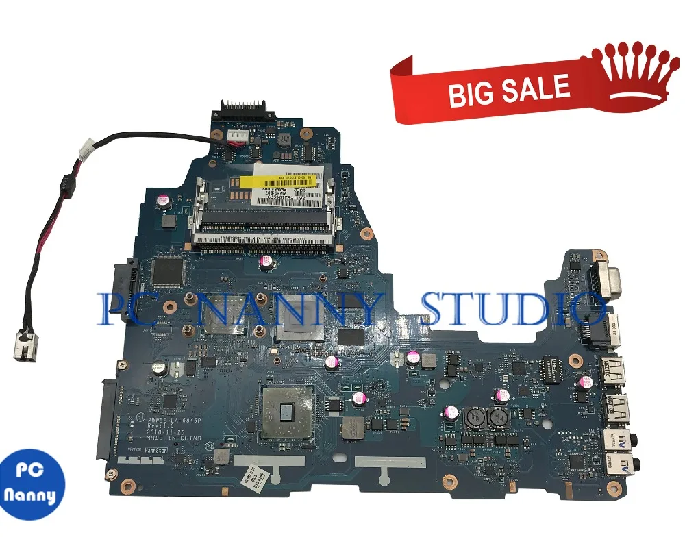 PCNANNY FOR Toshiba Satellite C660 C665 Motherboard K000115130 DDR3 LA-6846P PC Notebook Mainboard tested | Компьютеры и офис