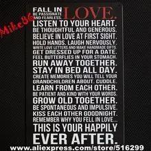 [Mike86] любовь стихотворение Винтаж металлический знак Настенный декор дома офиса Цитата Металл живопись на холсте B-122 заказ смешивания 20*30 см