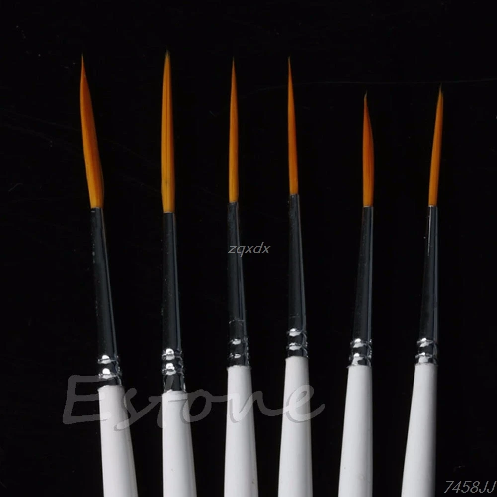 6 шт./компл. нейлоновая круглая кисть для покраски|pen artists|paint brushround paint brush |