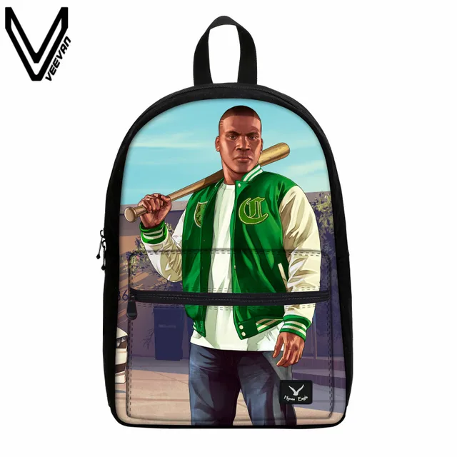 GTA5 Canvas Backpacks For Teenage Boys Girls Grand Theft Auto V Games