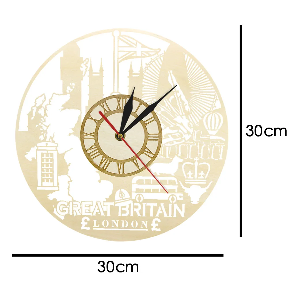 Великобритания город Skyline Настенный декор дерево Лондон глаз тема часы Великобритания Roommate Выпускной путешественник подарок
