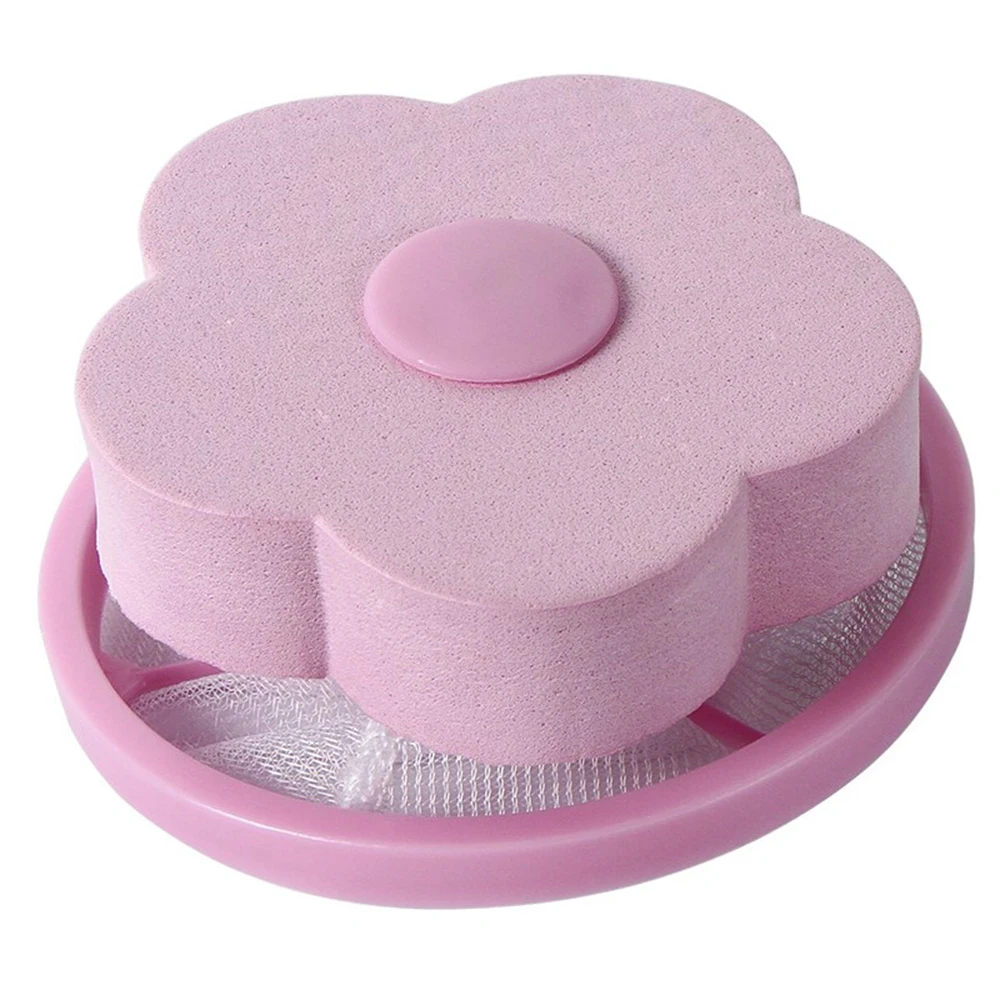 Цветочная форма стиральная машина плавающий фильтр волшебный чистящий шар чистящаяся решетка мешок фильтр из сетчатой ткани плавающий фильтр чистящие инструменты - Цвет: Pink