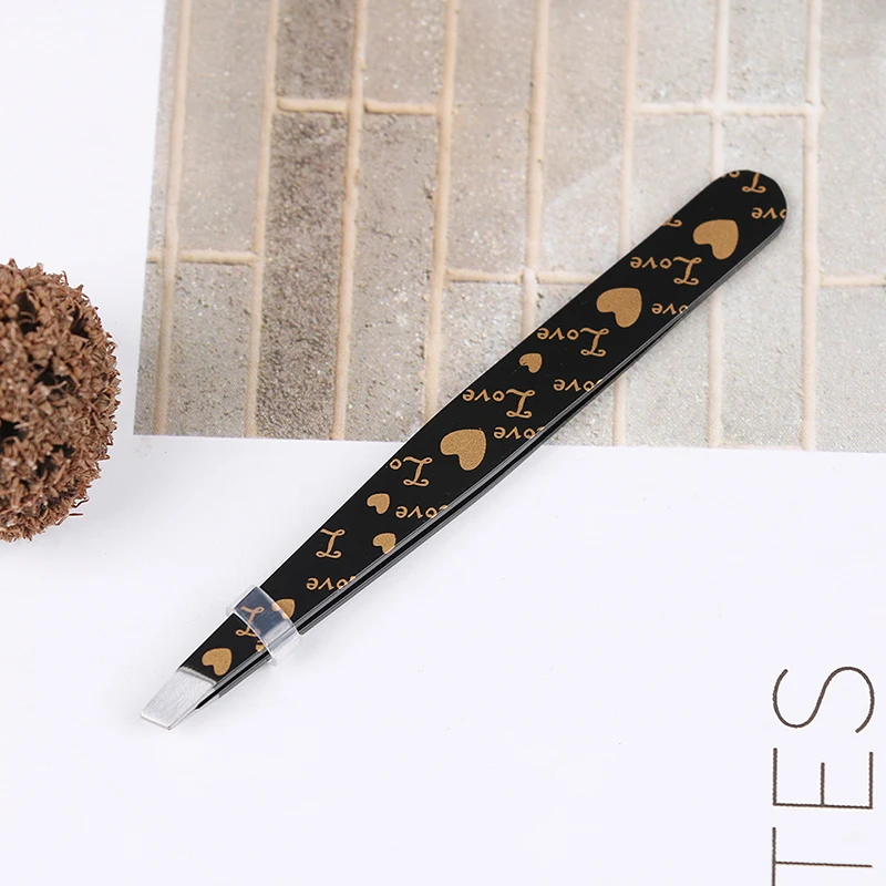Stainless Steel Angled Slanted Eyebrow Tweezer Trimmer Eyelash Clip Fashion Face Makeup Cosmetic Clip Tool For Beauty 9.5CM