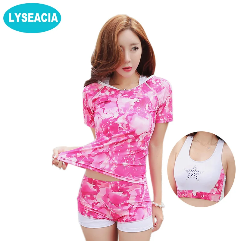 Lyseacia M-XXL купальник Танкини Купальники Для женщин спортивный костюм 3 в 1 пляжная