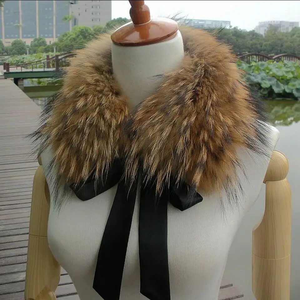 FXFURS 2020 Новый Модный меховой шарф из натурального меха енота собачьи меховые