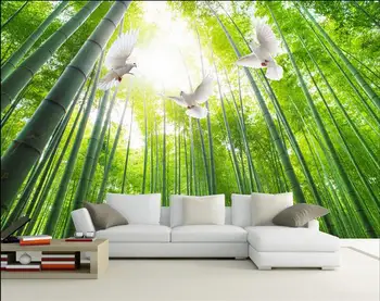 

3d wallpaper custom mural non-woven 3d room wallpaper Bamboo pigeons TV backdrop mural paintings photo 3d wall murals wallpaper