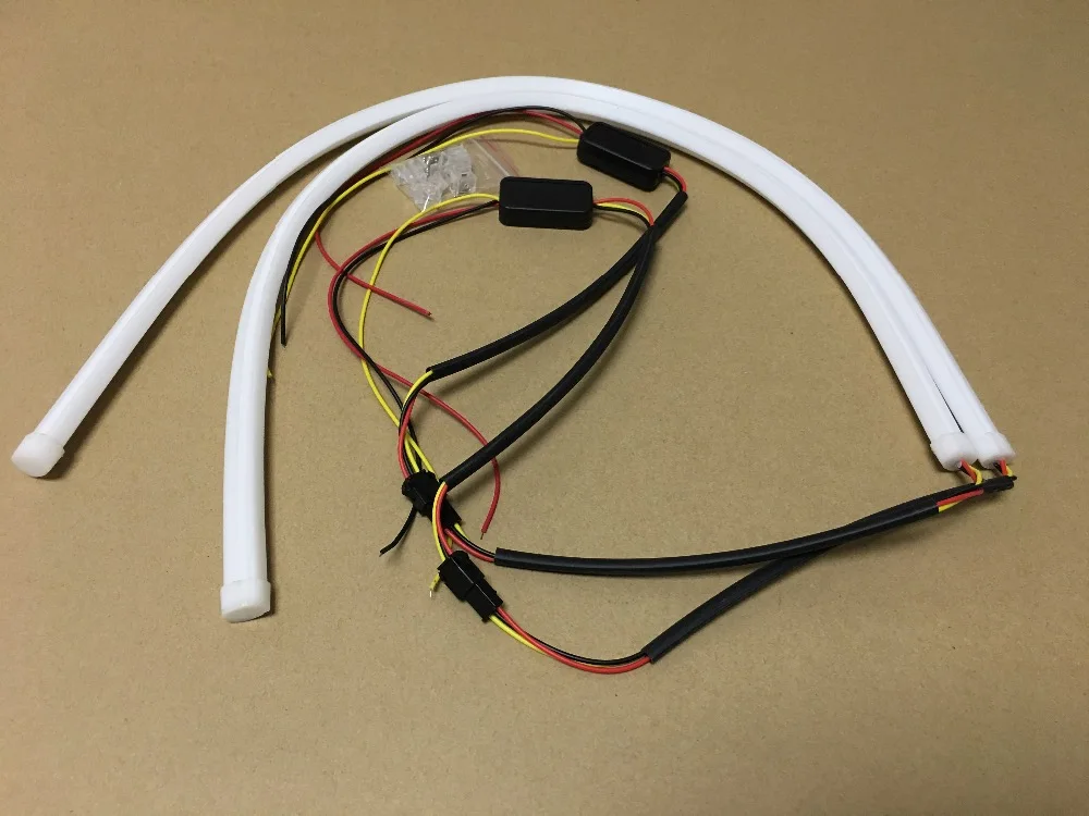 2PCS LOT Factory Price High Brightness flexible DRL LED Daylight Running Light Flexible LED Strip DRL