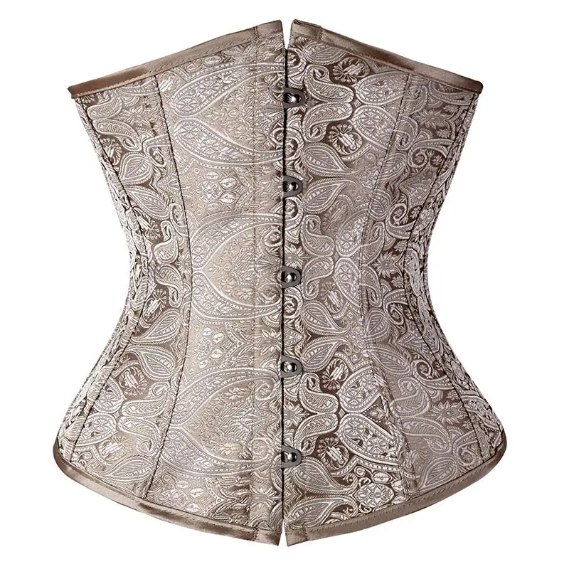 

Floral Pattern Underbust Vintage Waist Trainer Corset Top GOTH Bustiers Boned Lace Up S-2XL Read Our Size Chart TFS