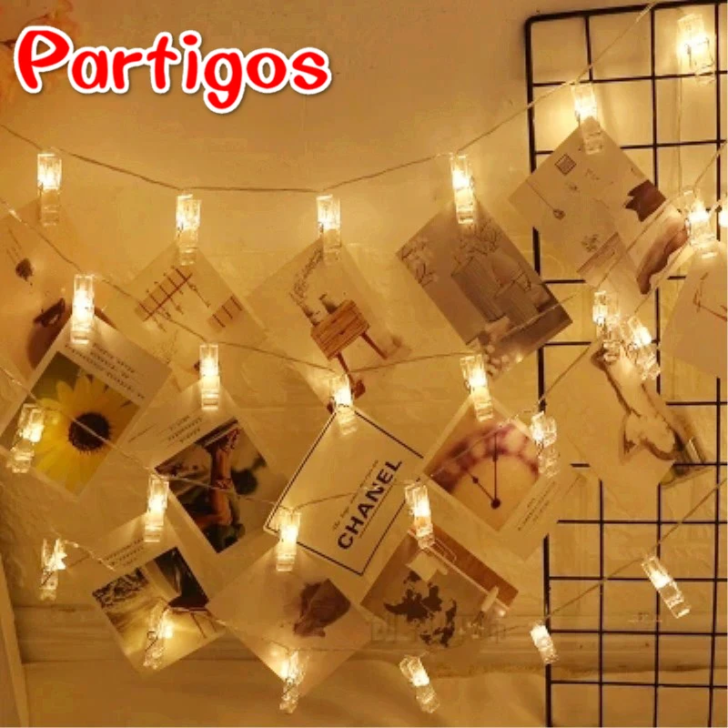 Partigos 1m Wreath Led String Fairy 3 Battery Photo Folder