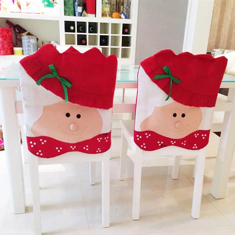 Adorável Tampa Da Cadeira Da Sala De Jantar Em Casa Da Sra Papai Noel Natal Party