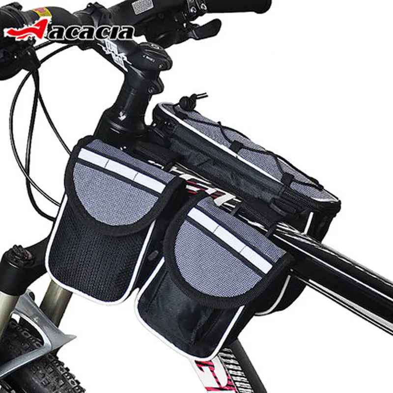 

Large Capacity Mountain Road Bike Top Tube Pouch Multifunction Bicycle Front Frame Bags With Rainproof Cover Bicycle Accessories