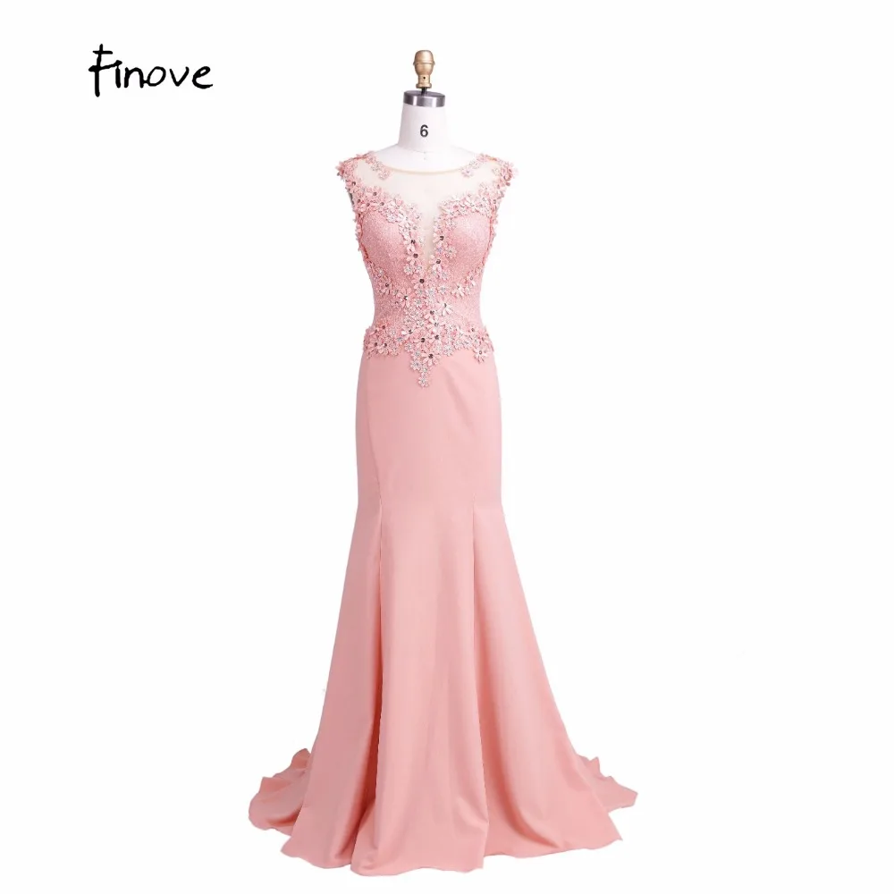 Finove 2017 New Women Long Evening Gowns Fashion Flowers with Beads See